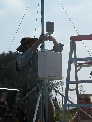 Installing TempRH at Coal Oil Point